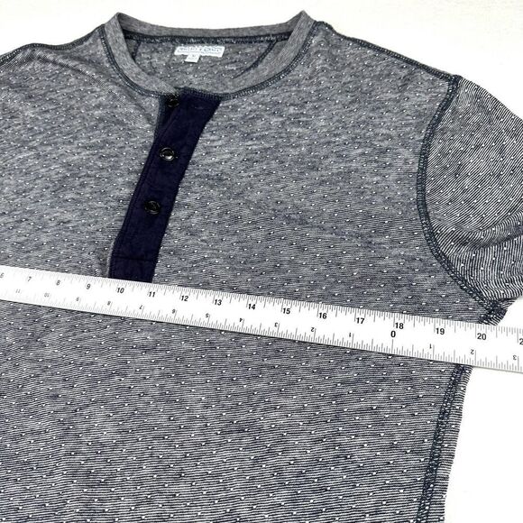 Wallace & Barnes Blue Striped Long‎ Sleeve Henley Shirt Men’s M - Picture 6 of 10